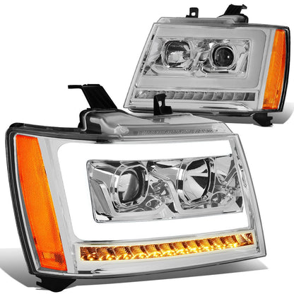 07-14 Chevrolet Avalanche Tahoe Suburban LED DRL C-Bar Headlights