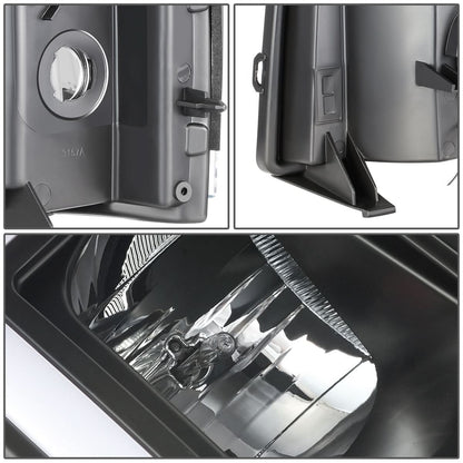 2007-2014 Chevrolet Silverado Rectangle LED DRL Headlights Black