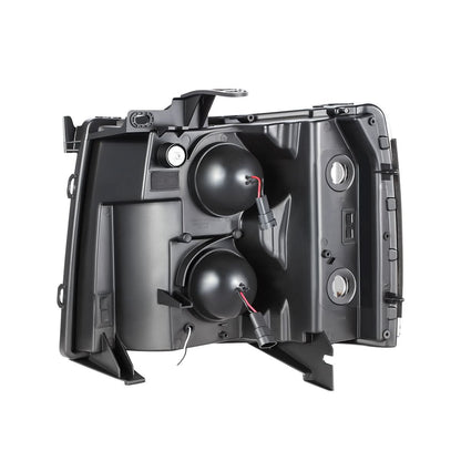 2007-2014 Chevrolet Silverado Rectangle LED DRL Headlights Black