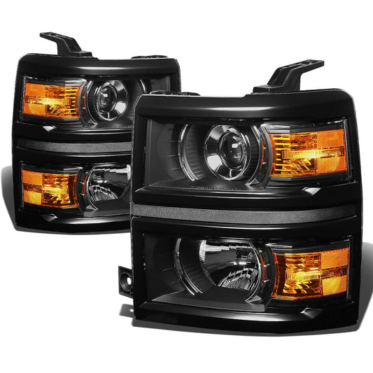 2014-2015 Chevrolet Silverado 1500 LED Projector Headlights Black