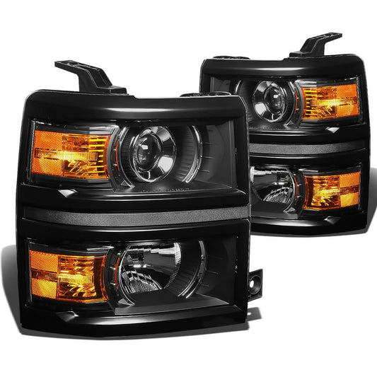 2014-2015 Chevrolet Silverado 1500 LED Projector Headlights Black