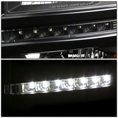 2014-2015 CHEVY SILVERADO BLACK AMBER PROJECTOR HEADLIGHT/LAMP W/LED DRL