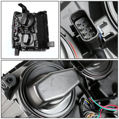 2014-2015 CHEVY SILVERADO BLACK AMBER PROJECTOR HEADLIGHT/LAMP W/LED DRL