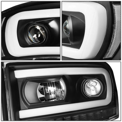 06-09 Dodge Ram LED DRL Projector Headlights Black Housing Clear Corner