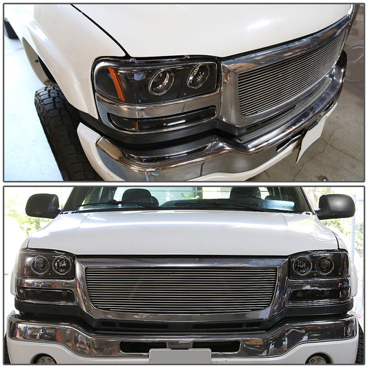 1999-2006 GMC SIERRA YUKON PROJECTOR HEADLIGHTS BUMPER LAMP BLACK