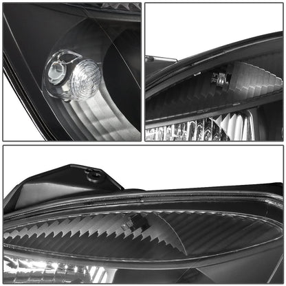 2006-2008 Kia Rio Black Housing Clear Corner Headlights
