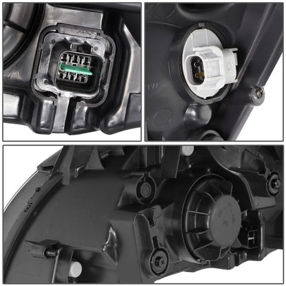 2006-2008 Kia Rio Black Housing Clear Corner Headlights