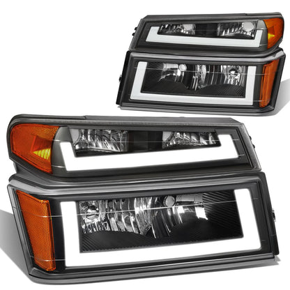 04-12 Chevrolet Colorado LED DRL Headlights - Black Housing