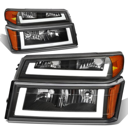 04-12 Chevrolet Colorado LED DRL Headlights - Black Housing
