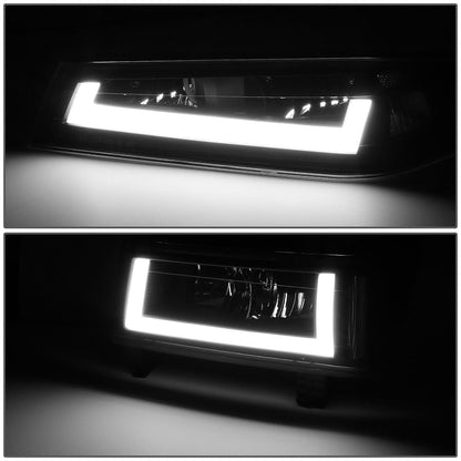04-12 Chevrolet Colorado LED DRL Headlights Black Housing Clear Corner