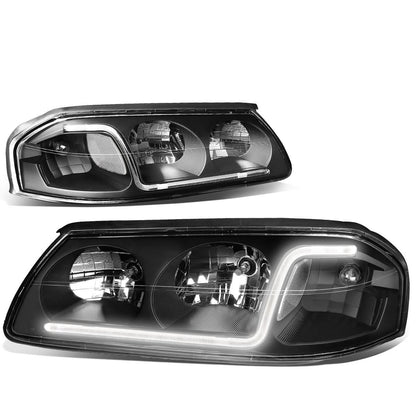 2000-2005 Chevrolet Impala LED DRL Headlights - Black Housing