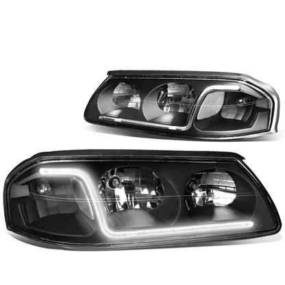 2000-2005 Chevrolet Impala LED DRL Headlights - Black Housing