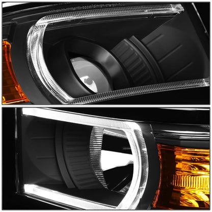 14-15 Chevrolet Silverado 1500 LED DRL Headlights Black Housing