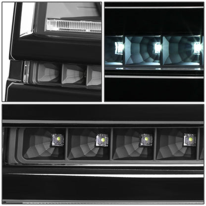 14-15 Chevrolet Silverado 1500 LED DRL Headlights Black Housing