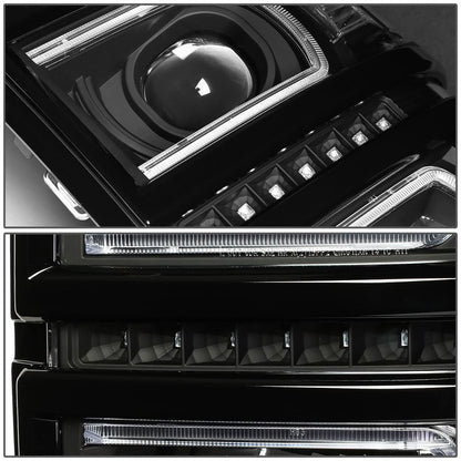 2014-2015 Chevrolet Silverado 1500 LED DRL Headlights - Black Housing