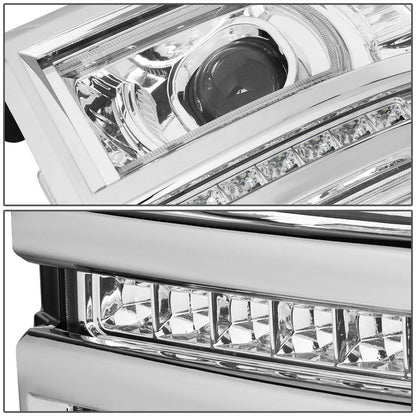 14-15 Chevrolet Silverado 1500 LED DRL Headlights - Chrome Housing