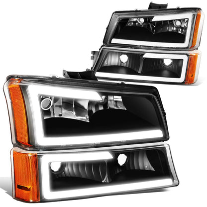 03-07 Chevrolet Silverado / 03-06 Avalanche LED DRL Headlights Black