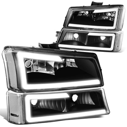 03-07 Chevrolet Silverado / 03-06 Avalanche LED DRL Headlights 4PC Black