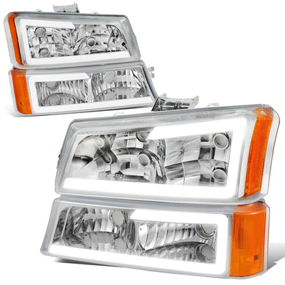 2003-2007 Chevrolet Silverado / Avalanche LED DRL Headlights Chrome
