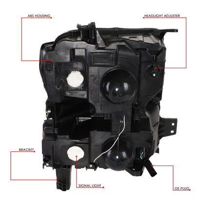 2019-2022 Chevrolet Silverado 1500 LED DRL Quad Projector Headlights