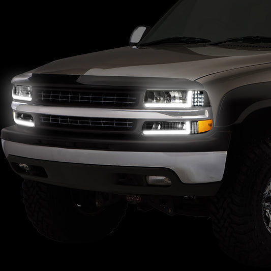 99-02 Silverado 1500 2500 HD 3500 LED DRL Headlight - Bumper Lamps Assembly