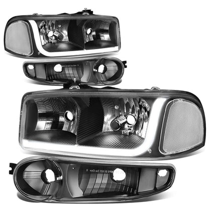 01-07 GMC Sierra/Yukon LED DRL Headlights 4PC Black Housing