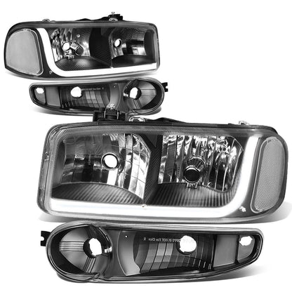 01-07 GMC Sierra/Yukon LED DRL Headlights 4PC Black Housing