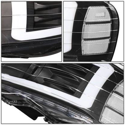 02-05 Dodge Ram LED DRL Projector Headlights Black Housing Clear Corner