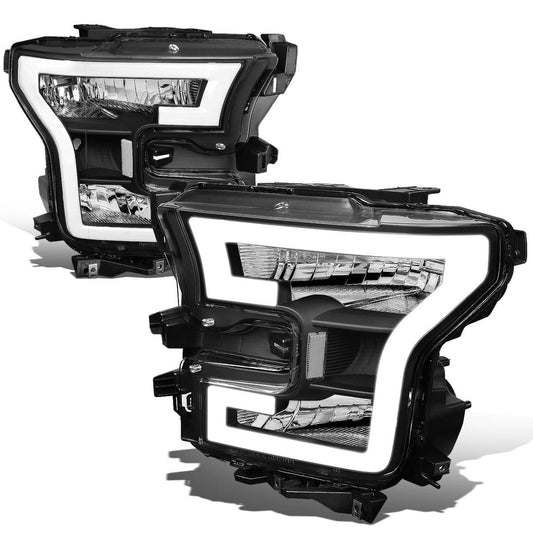 2015-2017 Ford F-150 LED DRL Black Housing Headlights