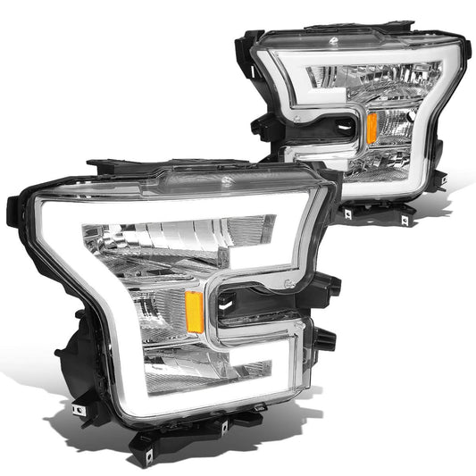 2015-2017 Ford F-150 LED DRL Headlights Chrome Housing