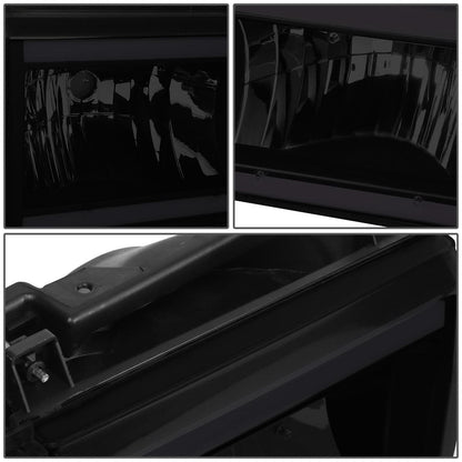87-91 Ford Bronco F-150 F-250 F-350 LED DRL Headlights Black Smoke
