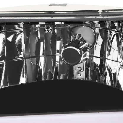 92-96 Ford F-150 F-250 F-350 Bronco Dual LED DRL Headlights Black