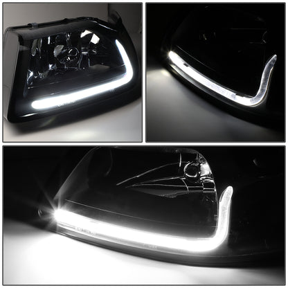 1999-2004 FORD MUSTANG PAIR BLACK HOUSING CLEAR CORNER HEADLIGHT