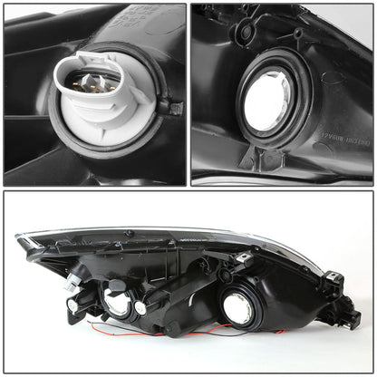 03-07 Honda Accord LED DRL Headlights Chrome Housing Clear Corner