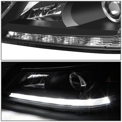 13-15 Honda Accord LED DRL Projector Headlights Black Housing