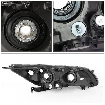 2013-2015 Honda Accord LED DRL Projector Headlights Black Housing