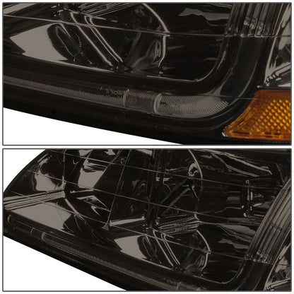 98-02 Honda Accord LED DRL Headlights - Smoke Housing Amber Corner