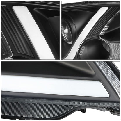 01-03 Honda Civic LED DRL Projector Headlights Black Housing