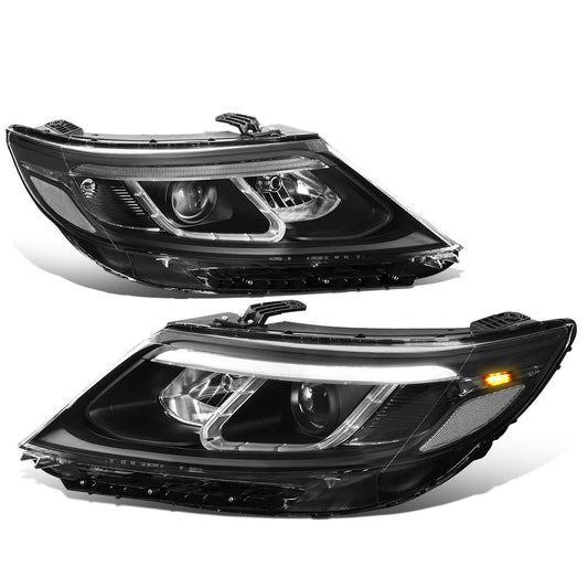2014-2015 Kia Sorento LED DRL Headlights - Black Housing Clear Corner