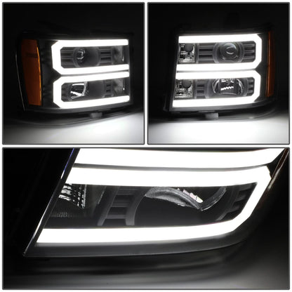 07-13 GMC Sierra 1500 / 07-14 Sierra 2500 3500 Dual U-Bar LED DRL Headlights