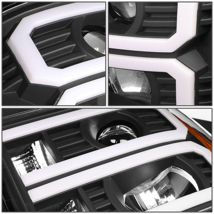 07-13 GMC Sierra 1500 / 07-14 Sierra 2500 3500 Dual U-Bar LED DRL Headlights