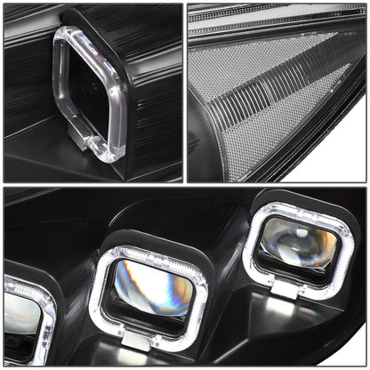 15-18 Ford Focus Sequential Halo Projector Headlights Black Housing