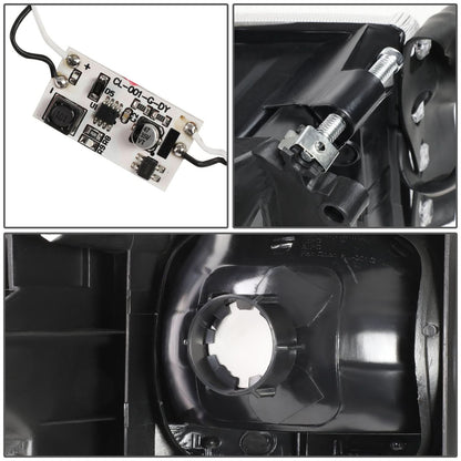 94-02 Dodge Ram LED DRL Headlights - Black Housing Amber Corner