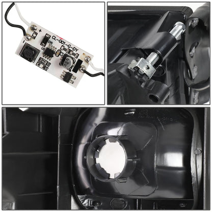 94-02 Dodge Ram LED DRL Headlights Black Housing Smoke Lens
