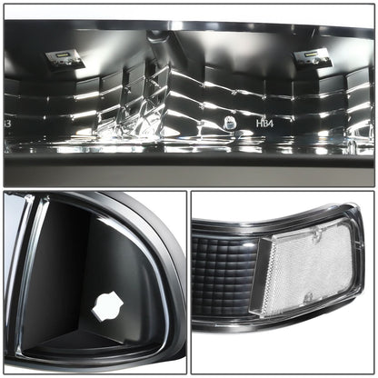 98-04 Chevrolet Blazer/S10 LED Switchback L-Pattern Headlights - Black
