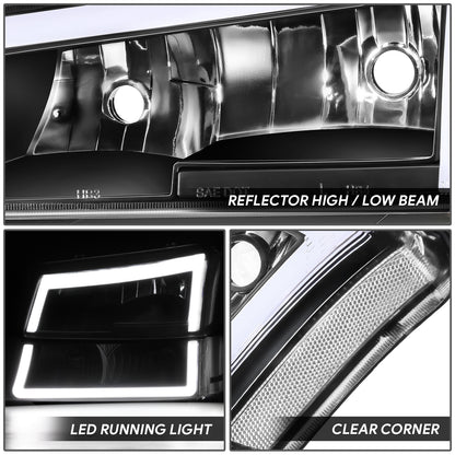 03-07 Silverado Avalanche Truck Headlights & Bumper Lamps Black
