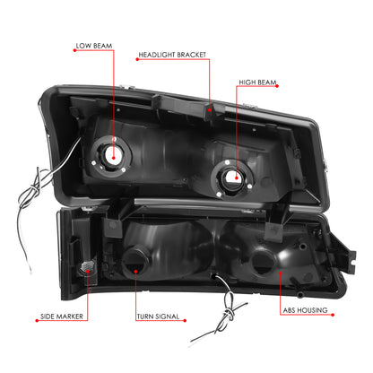 03-07 Silverado Avalanche Truck Headlights & Bumper Lamps Black