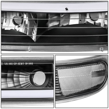 99-06 Chevrolet Silverado Tahoe Suburban LED DRL Dual C-Bar Headlights