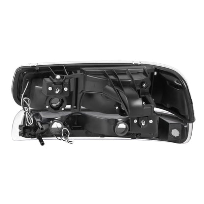 99-06 Chevrolet Silverado Tahoe Suburban LED DRL Dual C-Bar Headlights