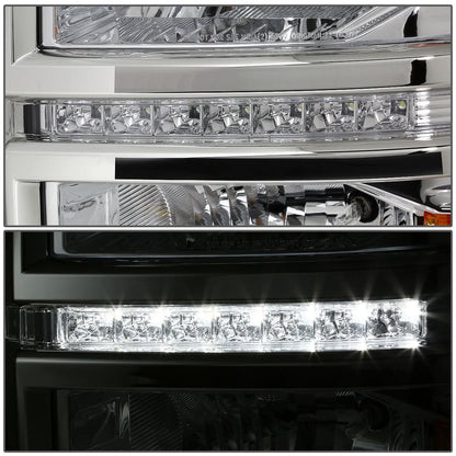 2014-2015 Chevrolet Silverado LED DRL Chrome Headlights